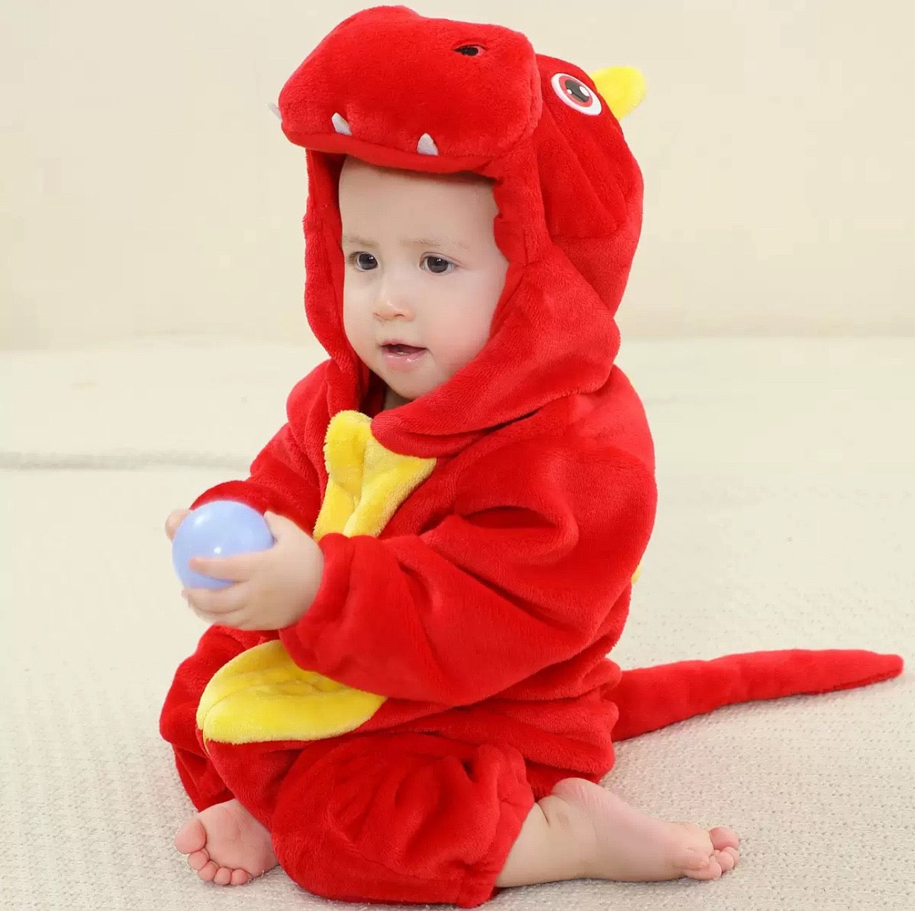 חליפת תינוק דינוזואר אדום SNUGI