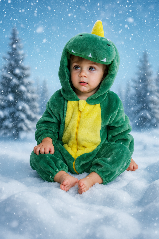 חליפת תינוק דינוזואר ירוק SNUGI