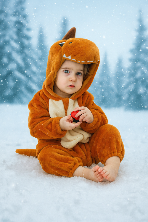 חליפת תינוק דינוזואר כתום SNUGI