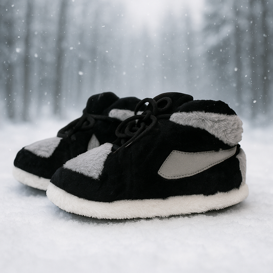 נעלי גורדן אפור שחור מחממות לחורף