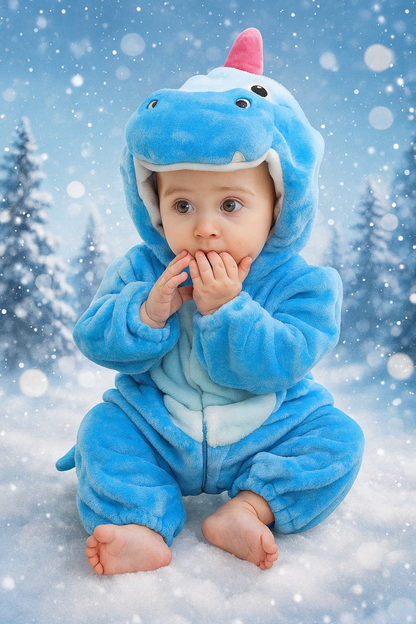 חליפת תינוק דינוזואר תכלת SNUGI